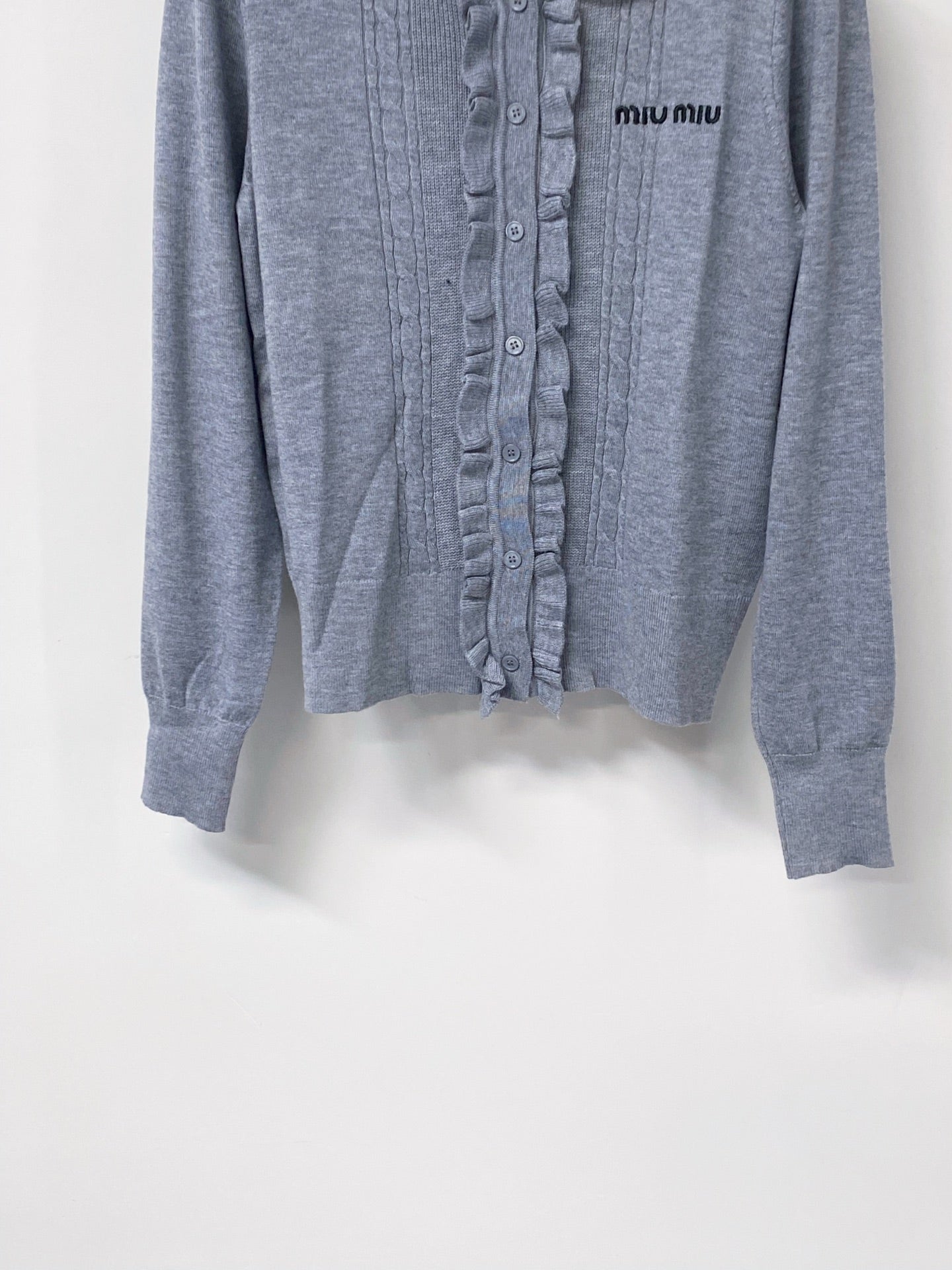 MIUMIU 26S COLLAR RUFFLE CARDIGAN 1335