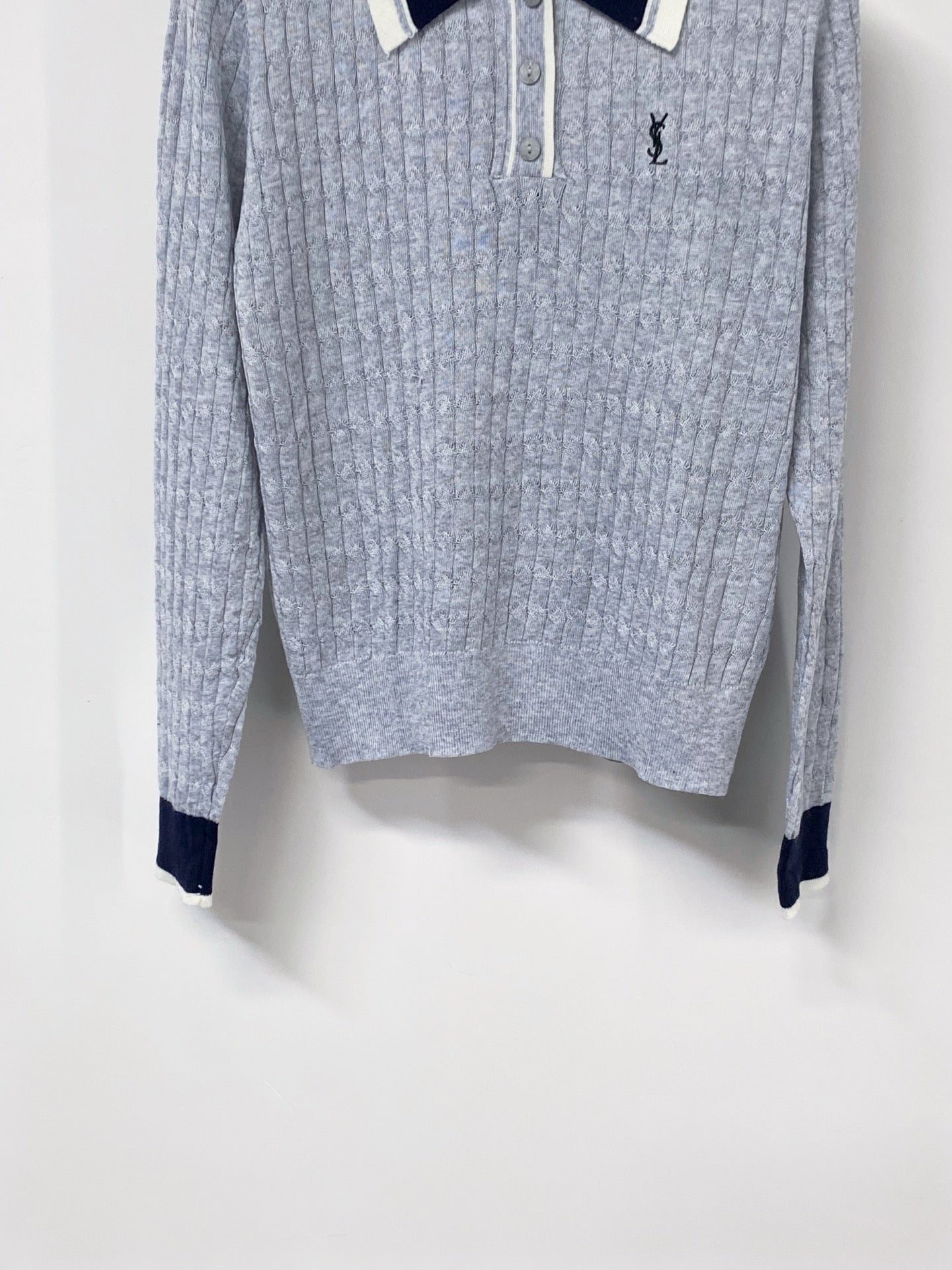 YSL 26S POLO COLLAR KNIT SWEATER 454