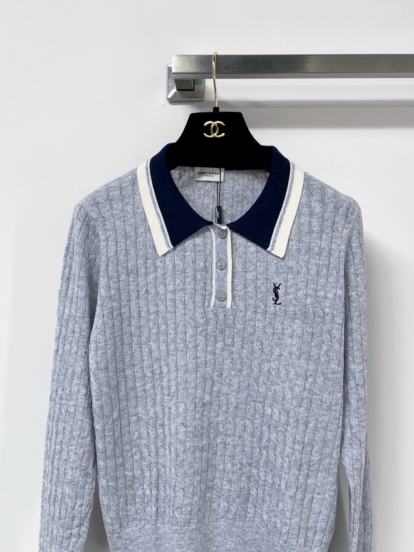 YSL 26S POLO COLLAR KNIT SWEATER 454