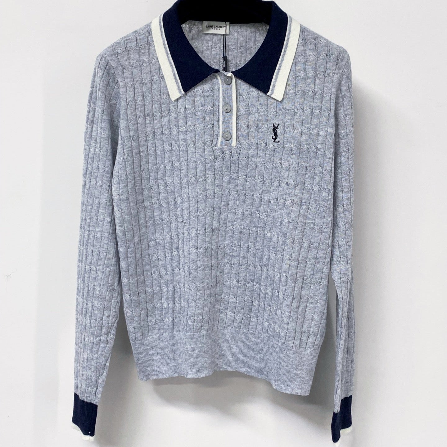 YSL 26S POLO COLLAR KNIT SWEATER 454
