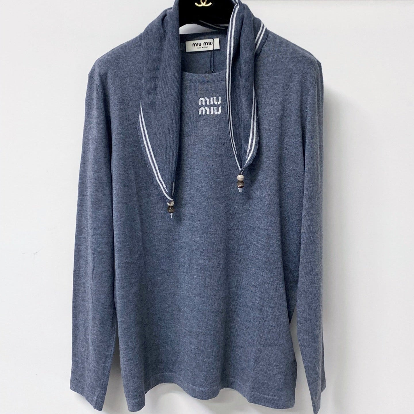 MIUMIU 26S LONG-SLEEVE KNIT TOP 1401