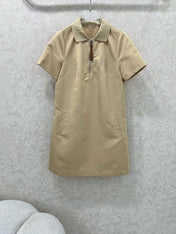 LOEWE SHORT-SLEEVE SHIFT DRESS WITH SIDE POCKETS