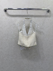 CHANEL 26S BEADED HALTER NECK VEST 821