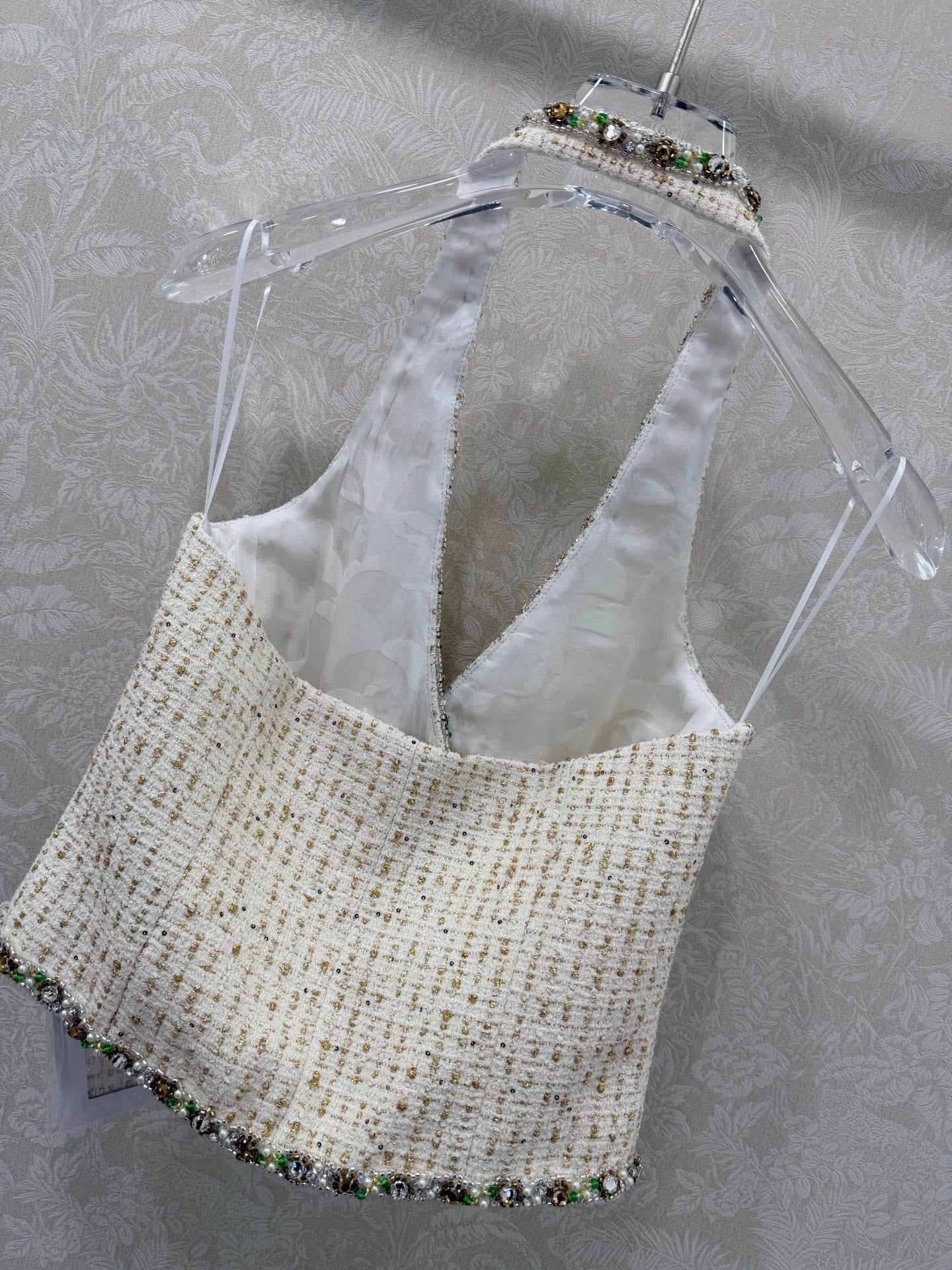 CHANEL 26S BEADED HALTER NECK VEST 821