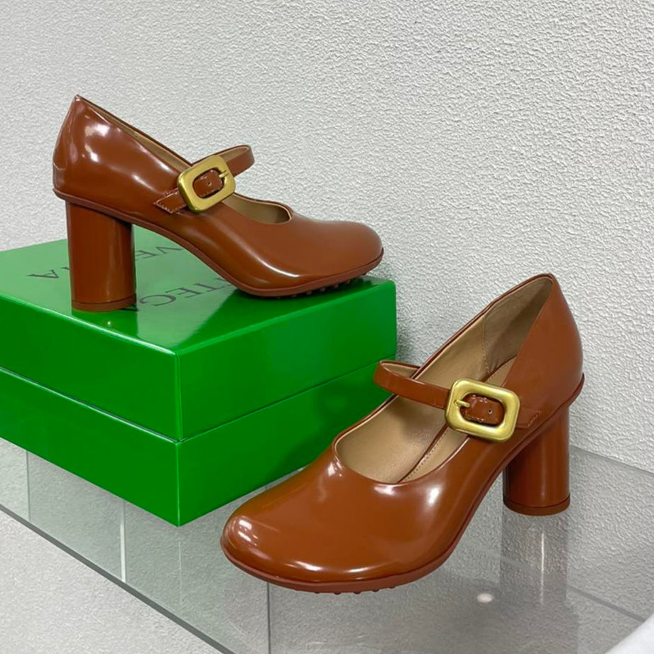 ATOMIC MARY-JANE PUMP 9 CM IN BRONZE BROWN CALFSKIN