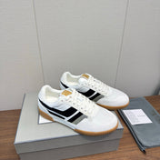 TOM FORD 26S JACKSON SNEAKERS IN WHITE AND BLACK SUEDE
