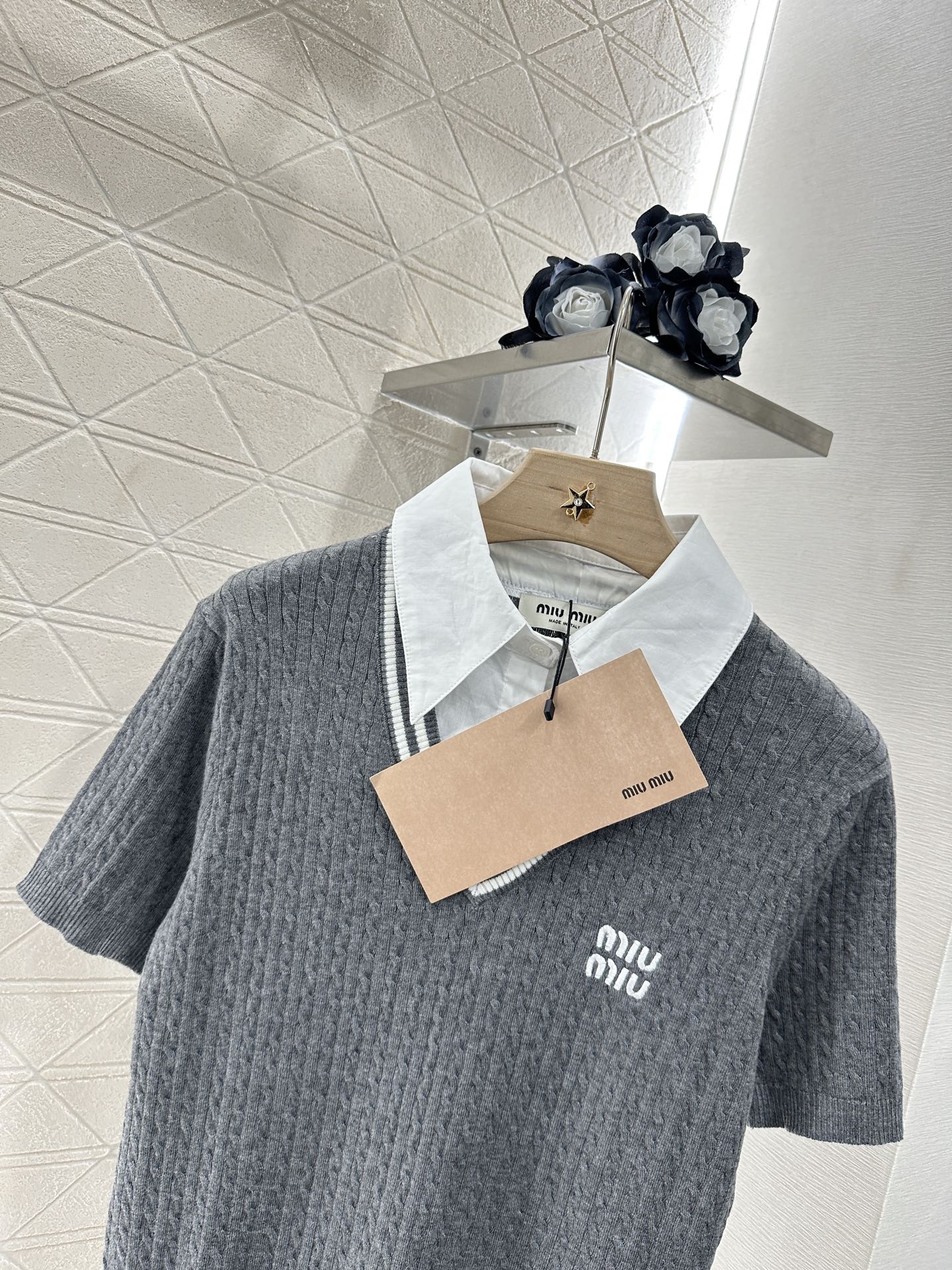 MIU 25S TWO PIECE KNIT JACKET 265538