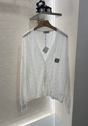 LOEWE HOLLOW KNITTED CARDIGAN DRESS SET 276594