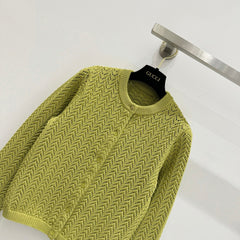 GUCCI CLASSIC KNIT CARDIGAN IN BUTTER YELLOW 267475
