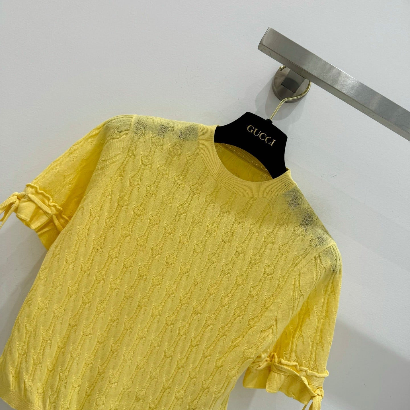 GUCCI 26S SHORT-SLEEVE CABLE-KNIT SWEATER 376