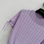 GUCCI 26S SHORT-SLEEVE CABLE-KNIT SWEATER 375