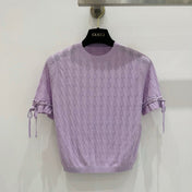 GUCCI 26S SHORT-SLEEVE CABLE-KNIT SWEATER 375