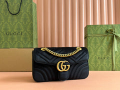 GUCCI 26S GG MARMONT MATELASSE 26 IN BLACK VELVET