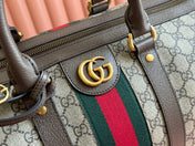 SAVOY MEDIUM DUFFLE BAG 44 IN BEIGE AND EBONY GG SUPREME CANVAS