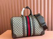 SAVOY MEDIUM DUFFLE BAG 44 IN BEIGE AND EBONY GG SUPREME CANVAS