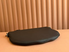 BODY SHOULDER BAG 40 IN DARK BROWN CALFSKIN SILVER HARDWARE