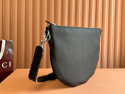 BODY SHOULDER BAG 40 IN DARK BROWN CALFSKIN SILVER HARDWARE