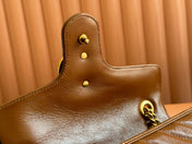 MARMONT MEDIUM SHOULDER BAG  26 IN BROWN MATELASSE CHEVRON LAMBSKIN