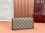 HORSEBIT 1955 WALLET ON CHAIN 19 IN BEIGE DARK BROWN NEW GG AND ROSSO ANCORA RED CALFSKIN