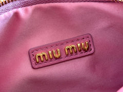MIUMIU 26S MINI HOBO 20 BAG IN DUSTY ROSE PINK CALFSKIN GOLD HARDWARE