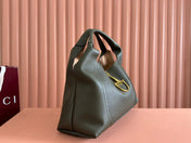 SOFTBIT MAXI SHOULDER BAG 46 IN DARK GREEN GRAINY LAMBSKIN