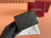 EMBLEM MINI WALLET 11 IN BLACK GG GRAINY CALFSKIN