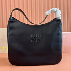 LARGE HOBO TOTE BAG 60 IN BLACK CALFSKIN