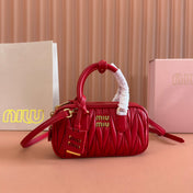 ARCADIE MINI BAG 19 VERMELHO IN MATELASSÉ NAPPA LEATHER