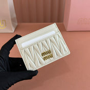 MATELASSÉ NAPPA LEATHER CARD HOLDER WHITE