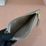MATELASSÉ LEATHER ENVELOPE WALLET TAUPE GRAY