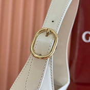 JACKIE SMALL SHOULDER BAG 27 IN WHITE CALFSKIN GOLD HARDWARE