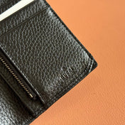 LONG CARD 19 BLACK IN CALFSKIN CASE WITH GUCCI LOGO