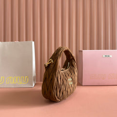 MIU MIU SUEDE HANDBAG 23 DARK BROWN