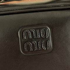 MIUMIU 26S TOP-HANDLE BAG 28 IN BLACK CALFSKIN GOLD HARDWARE