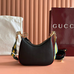 GUCCI 26S ATTACHE SHOULDER BAG 23 IN BLACK CALFSKIN