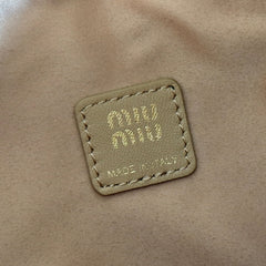 MIUMIU 26S POUCH BAG 15 IN DARK BEIGE CALFSKIN GOLD HARDWARE