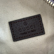 GUCCI 25S OPHIDIA MINI SHOULDER BAG 19 CM IN DARK CHOCOLATE BROWN SUEDE