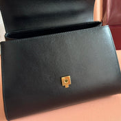 GUCCI 25S HORSEBIT 1955 MEDIUM SHOULDER BAG 29 CM IN BLACK CALFSKIN WITH GOLD HARDWARE