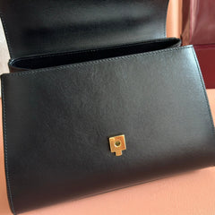 GUCCI 25S HORSEBIT 1955 MEDIUM SHOULDER BAG 29 CM IN BLACK CALFSKIN WITH GOLD HARDWARE