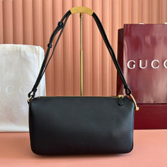 GUCCI 26S SHOULDER BAG 31 IN BLACK CALFSKIN