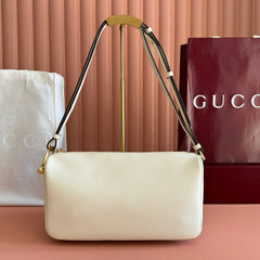 GUCCI 26S SHOULDER BAG 31 IN CREAM WHITE CALFSKIN