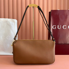 GUCCI 26S SHOULDER BAG 31 IN BROWN CALFSKIN