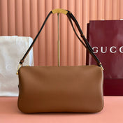 GUCCI 26S SHOULDER BAG 38 IN BROWN CALFSKIN