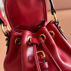 MIUMIU 26S MINI-BACKPACK 17 IN DARK RED CALFSKIN GOLD HARDWARE
