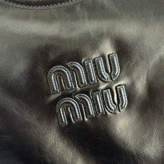 MIUMIU 26S IVY 40 TOTE IN BLACK PATENT CALFSKIN