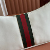 GUCCI 26S LUNETTA SHOULDER BAG 22 IN WHITE CALFSKIN