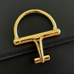 GUCCI 26S SIENA TOP HANDLE BAG 25 IN BLACK CALFSKIN