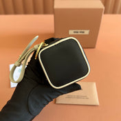 MIUMIU 26S EARPHONE CASE 6 IN BLACK CALFSKIN GOLD HARDWARE
