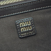 MIUMIU 26S IVY 40 TOTE IN DARK BROWN PATENT CALFSKIN