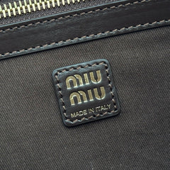 MIUMIU 26S IVY 40 TOTE IN DARK BROWN PATENT CALFSKIN